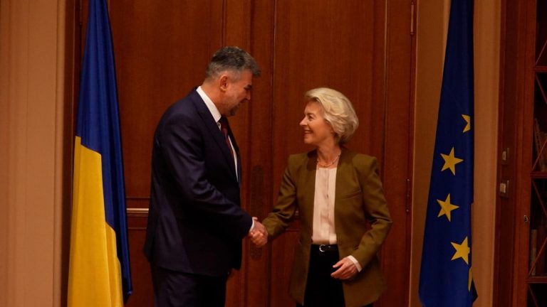 Premierul Ciolacu se întâlneşte la Bruxelles cu Ursula von der Leyen