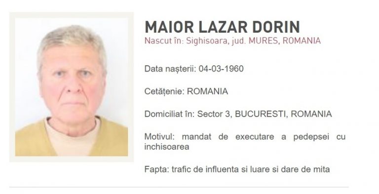 Fostul preşedinte al revoluţionarilor Dorin Lazăr Maior, condamnat la închisoare pentru cumpărare de influenţă, a fost adus în ţară