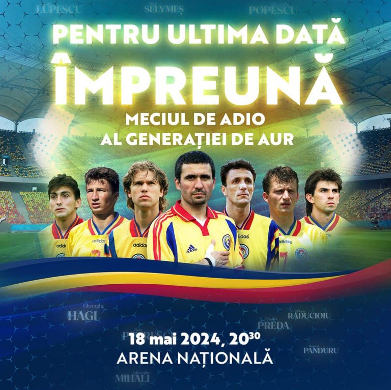 VIDEO |  Generaţia de Aur, meci de adio pe Arena Naţională, în 2024 / Ilie Dumitrescu: Se termină o poveste frumoasă