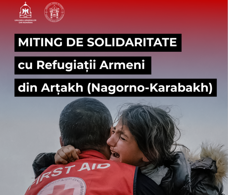 Miting de solidaritate cu Refugiații Armeni din Nagorno-Karabakh, în Piaţa Victoriei