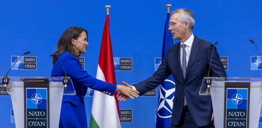 NATO Sec General Jens Stoltenberg and Hungarian President Katalin Novak. Photo: NATO