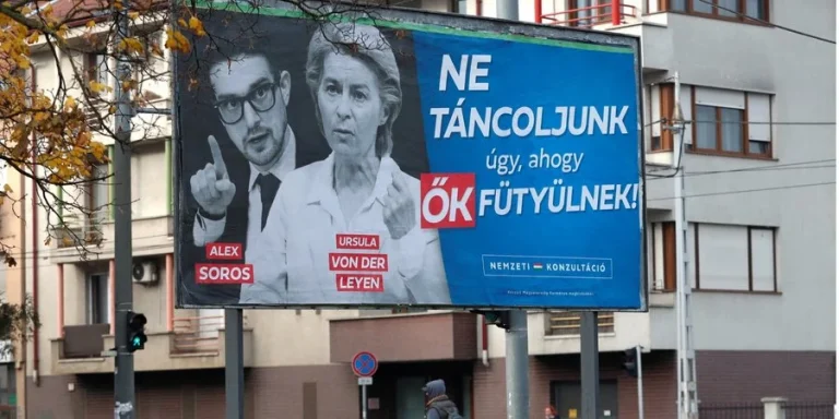 Von der Leyen nu este ”tulburată” de o campanie cu postere din Ungaria ce o arată alături de Alexander Soros
