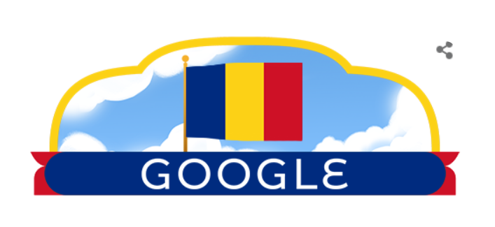 Google marchează Ziua Națională a României cu un doodle special