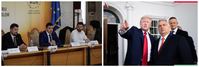 Naționalism de doi bani! AUR se preface că fuge de Orban, dar sare în brațele lui Trump. Însă Trump îl are deja în brațe pe Orban