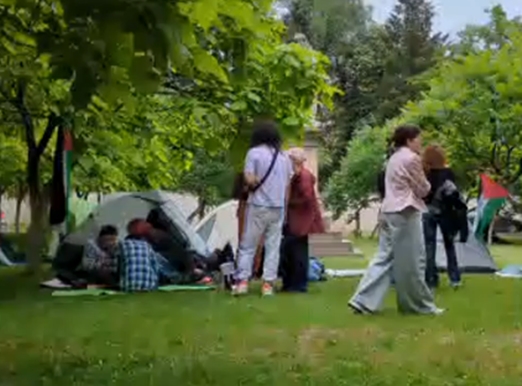VIDEO | Tabără pro-Palestina la rectoratul Universităţii Bucureşti, după modelul celor din Statele Unite