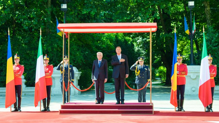 VIDEO | Preşedintele Italiei, primit la Palatul Cotroceni