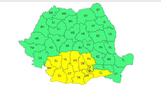 Avertizare ANM: Cod galben de caniculă în Bucureşti şi 12 judeţe, duminică şi luni/ Temperaturi între 34 şi 37 de grade
