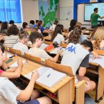 Young maths students from Israel, France, the U.S, Romania, Moldova and elsewhere at APEX Mathematics (Academic Program of Excellence) summer camp.