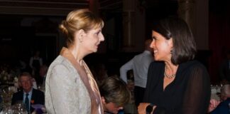 Royal patron Princess Maria and British Charge d' Affaires Rebecca Shah at the CID gala dinner.