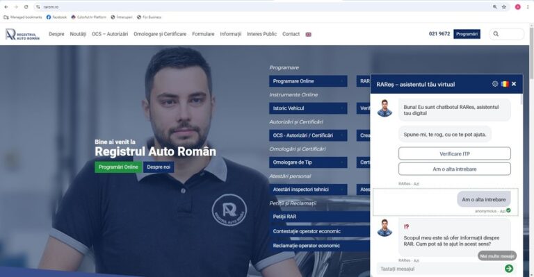 RAR a lansat Chatbotul RAReş, prin care publicul poate accesa mai uşor informaţii tehnice