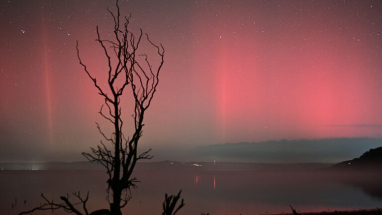 Northern Lights light up night sky in western Romania