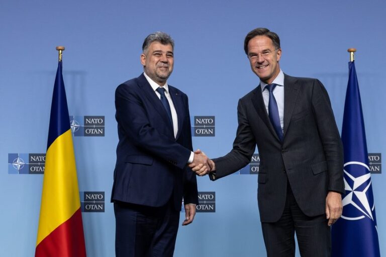 Marcel Ciolacu, întâlnire cu secretarul general al NATO: Fiecare centimetru al teritoriului nostru este apărat pe deplin / Mark Rutte: România este un prieten ferm al Ucrainei