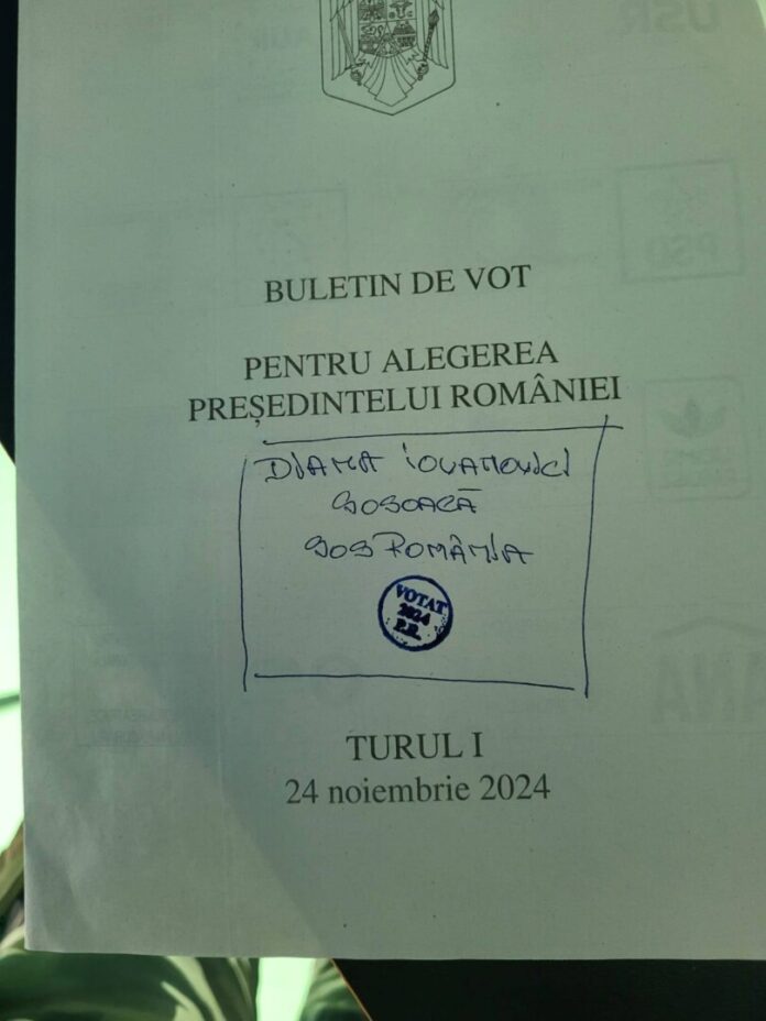 Diana Șoșoacă - buletin de vot