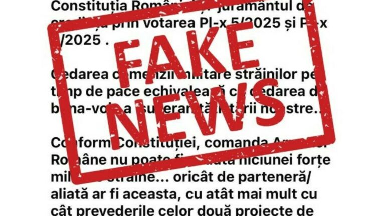 MApN respinge afirmaţii de pe platforme digitale legate de două proiecte adoptate de Cameră: Se încearcă inducerea panicii