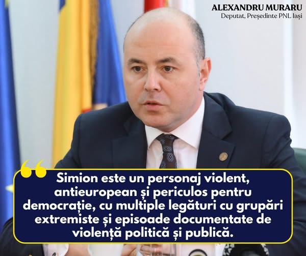 Liderul PNL Iași, Alexandru Muraru: George Simion nu este altceva decât un trădător oportunist, dispus să-și înșele chiar și propriii aliați pentru putere