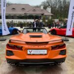 A trio of Corvettes on display in Bucharest. By Ella Mutler