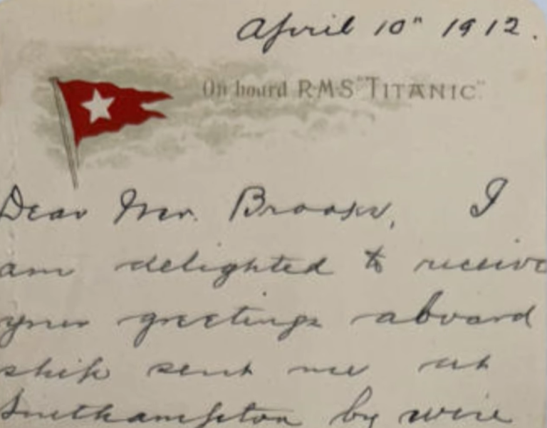 O scrisoare a unui supravieţuitor de pe Titanic, vândută la licitație pentru 300.000 de lire sterline