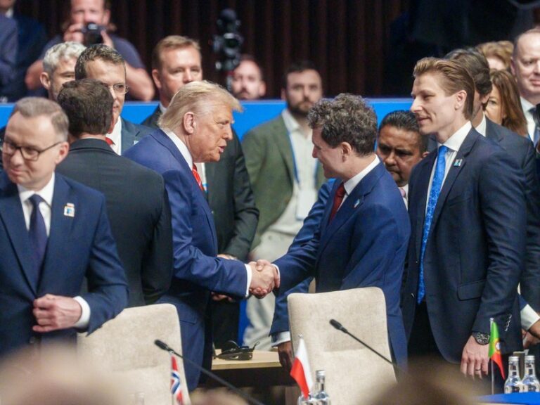 PHOTOS | Romanian President Nicuşor Dan and Donald Trump meet face to face for first time at NATO summit
