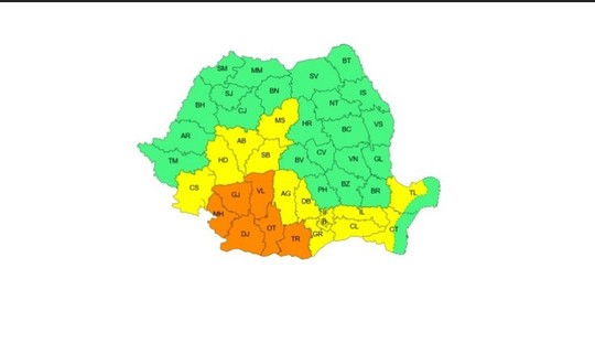 ANM: Avertizare cod galben și portocaliu de caniculă până duminică dimineaţă/ Sunt prognozate temperaturi de până la 40 de grade