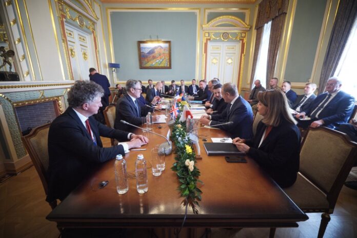 Zelenski, la o întâlnire cu liderii europeni