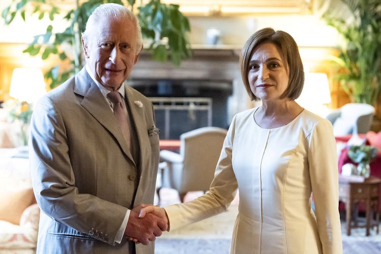 Britain’s King Charles hosts Moldovan president at Christmas royal residence
