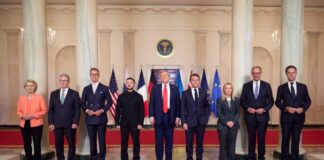 Donald Trump, Volodimir Zelenski, lideri europeni - Sursa: Președinția Ucrainei