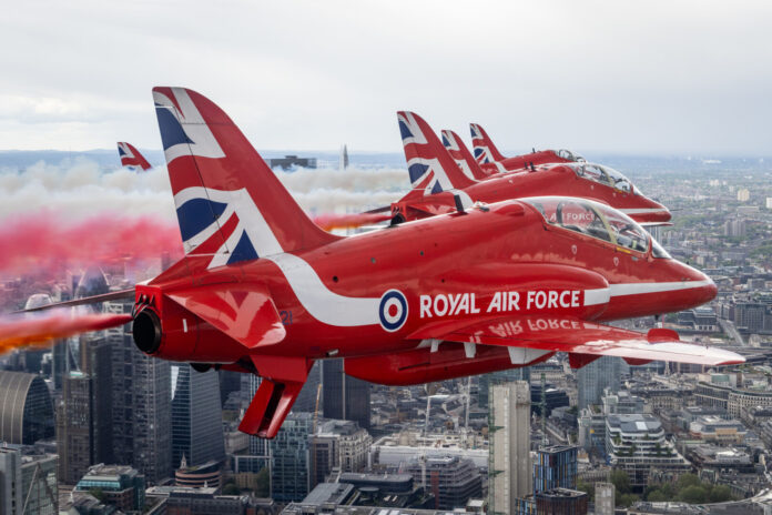 Red Arrows. Photo courtesy Royal Airforce