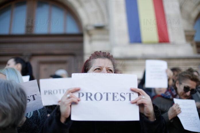 Protest al magistratilor impotriva eliminarii pensiilor speciale, miercuri, 18 decembrie 2019. Inquam Photos/George Calin
