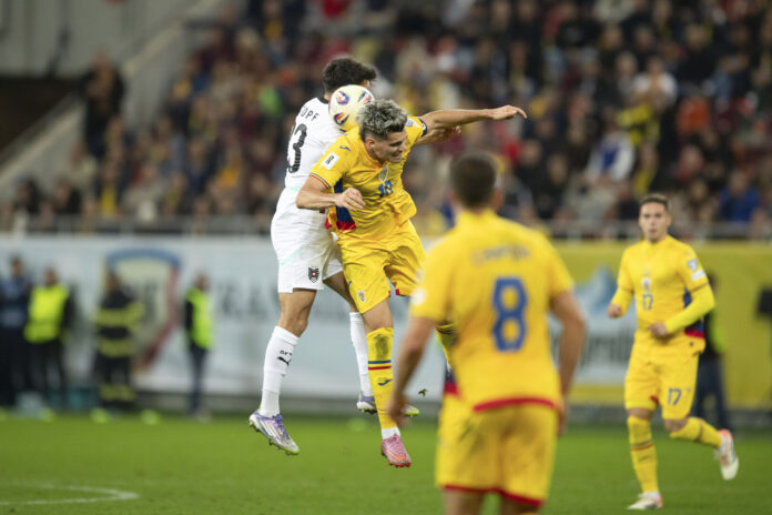 meciul de fotbal dintre Romania si Austria din 12.10.2025, contand pentru European Qualifiers, Bucuresti, Romania