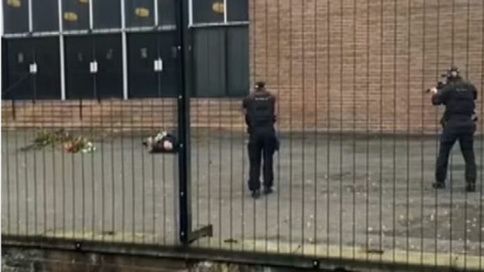 Manchester synagogue attack: Video shows 'suspect' on ground after being shot by police