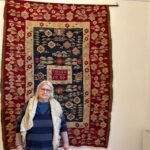 Oltenian rug from 1807 measuring 250 cm x 189 cm restored by Aurelia Pomponiu