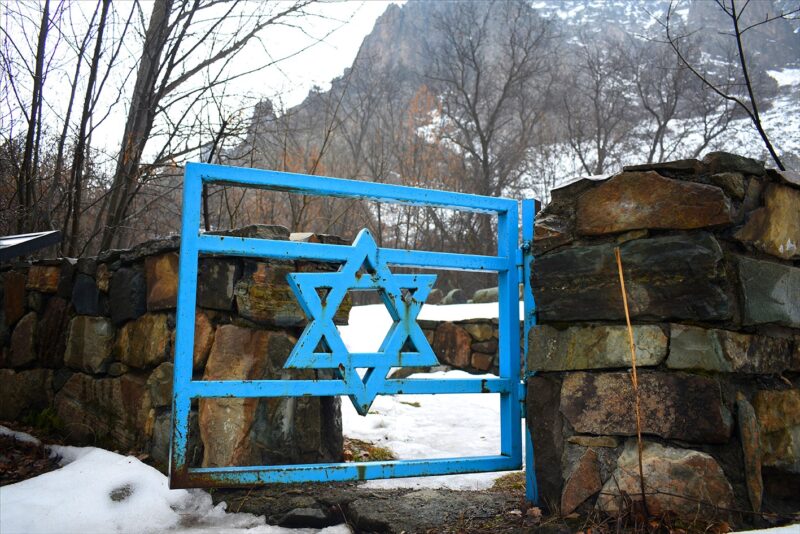 Entrance to the medieval Jewish cemetery of Yeghegis, which contains about 60 gravestones dating back to 1266. The site makes a popular day trip for Israeli tourists to Armenia. (photo Larry Luxner)