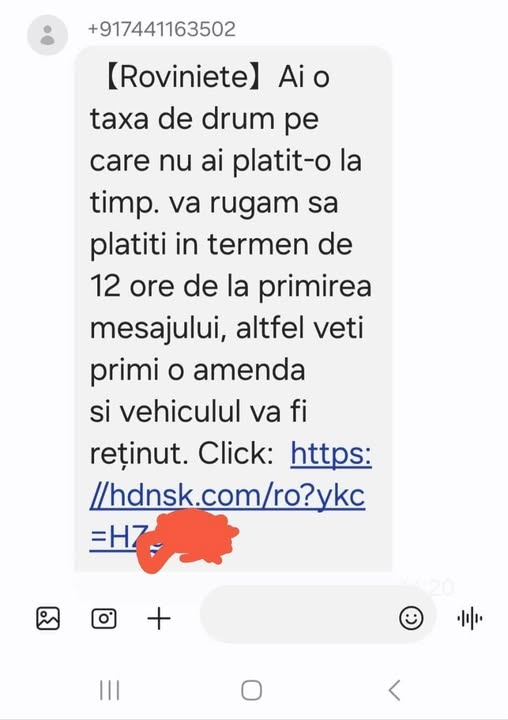Avertizare CNAIR: Tentativă de fraudă prin SMS care vizează o așa-zisă plată restantă a unei taxe de drum