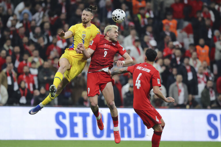 PHOTOS | Turkey beats Romania 1-0 to advance in UEFA World Cup qualifying playoff