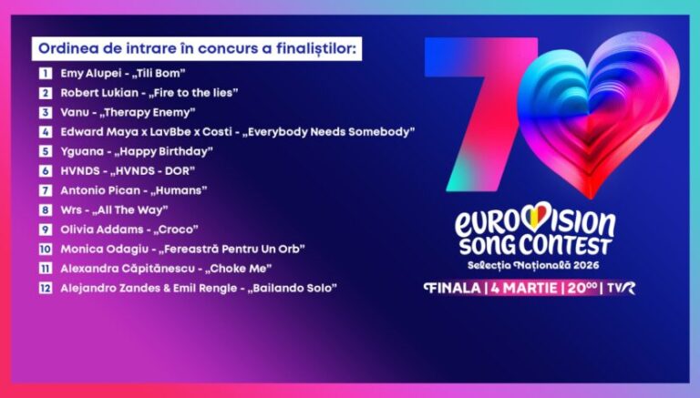 Reprezentantul României la Eurovision 2026, ales miercuri seară la TVR