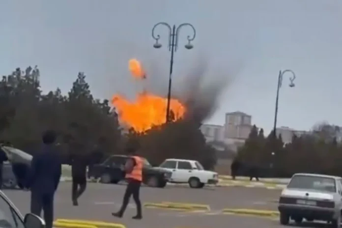 ▲Screengrab from Telegram video showing the moment of a drone struck.