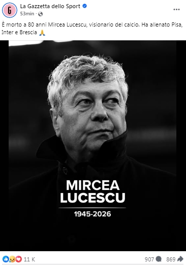 Mircea Lucescu ‘one of the game’s true originals’ UEFA president