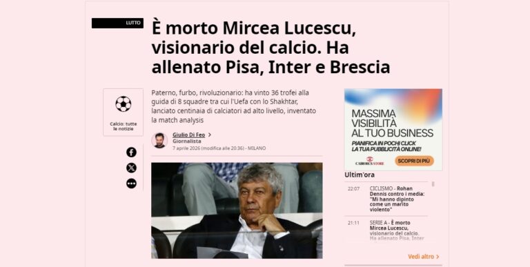 Presa internaţională după decesul lui Mircea Lucescu: „A murit vizionarul fotbalului”, „o legendă”, „un monument al fotbalului românesc şi european”