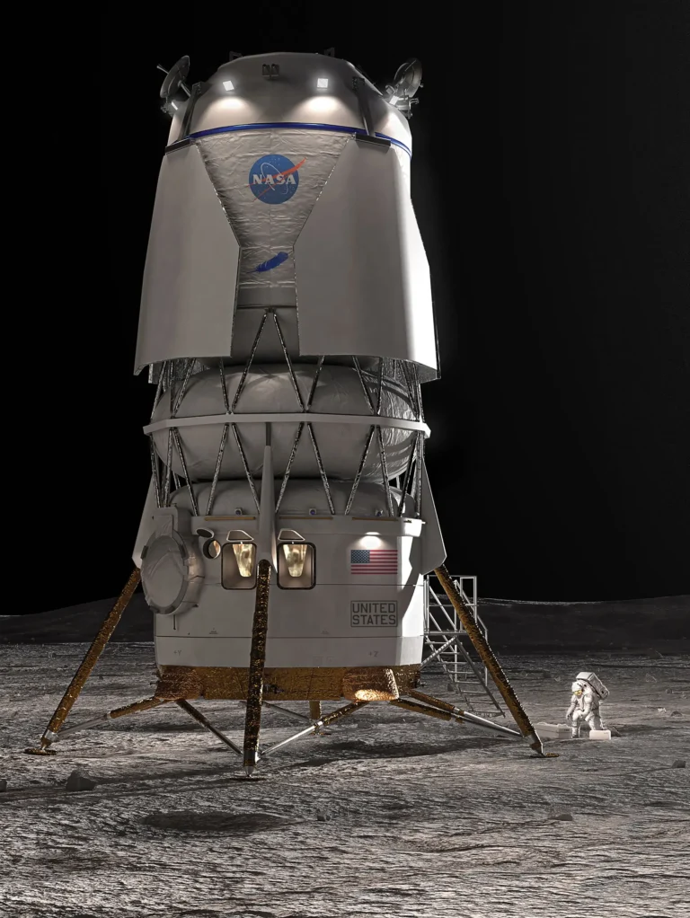 VIDEO | Replică a modulului de aselenizare al Blue Origin, gata pentru antrenamentele astronauților