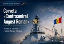 MApN: Corveta „Contraamiral August Roman” – 261 a intrat în serviciul Forțelor Navale Române