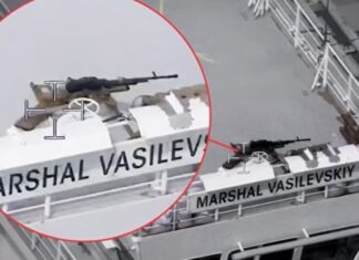 VIDEO | Mitraliere și posturi de tragere observate în Marea Baltică pe o navă rusească transportatoare de GNL