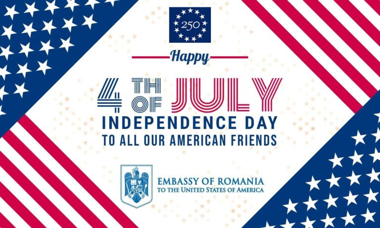 SUA250 | Ambasada României în SUA: Suntem mândri să fim alături de America în calitate de aliat, prieten și partener
