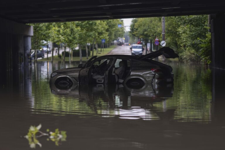 PHOTOS | Images from powerful storm in Romania that killed one, uprooted trees, caused flooding