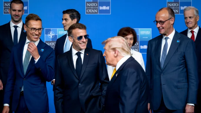 nato donad trump emmanuel macron friedrich merz